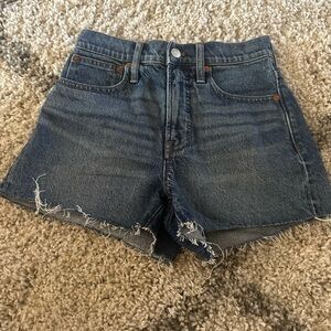 Madewell The Perfect Jean Shorts Distressed Frayed Hem